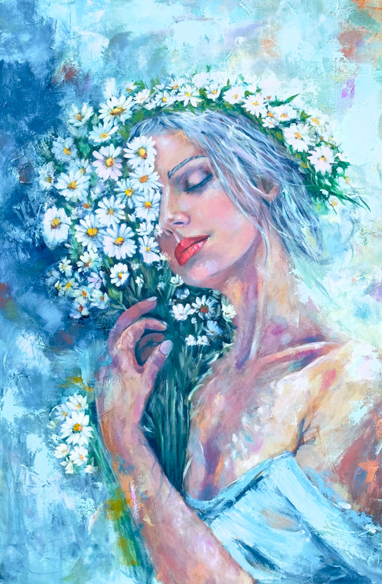 Her and the Daisies-original painting