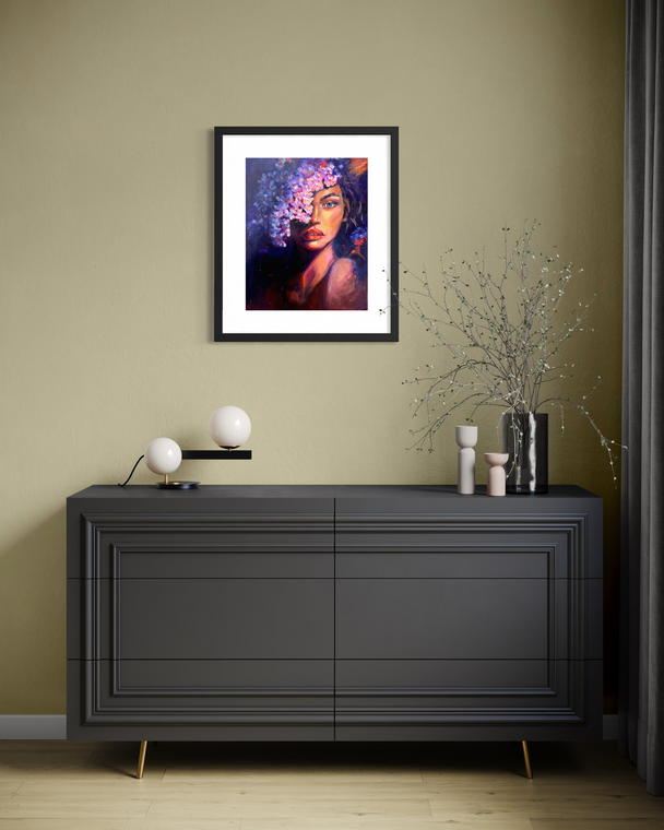 Her and cherry blossom- original painting