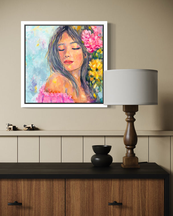 Her and wildflowers- Original painting