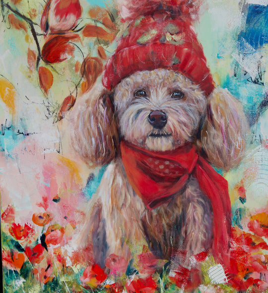 Pompom Pup - Original Painting