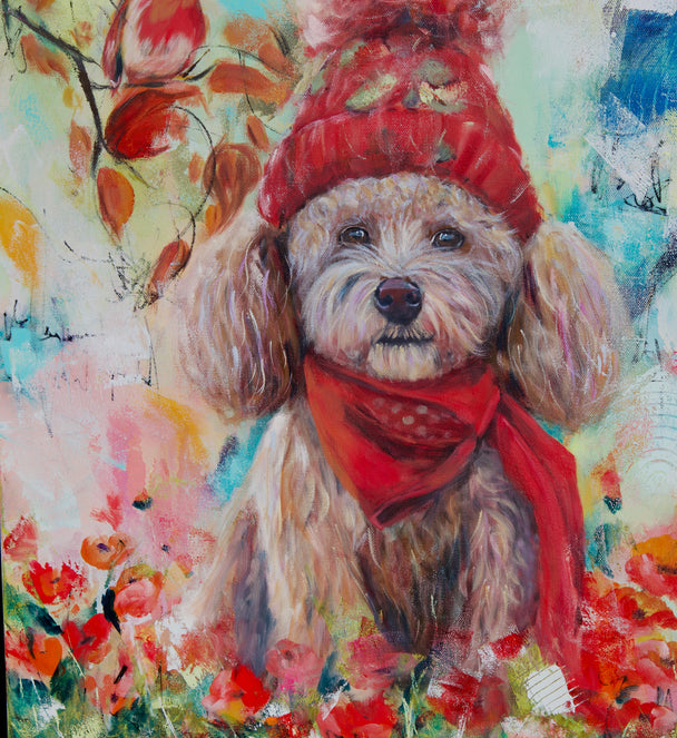 Pompom Pup - Original Painting
