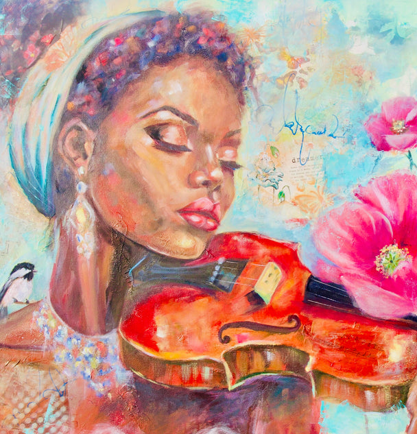 She Dreams in Color - Original Painting